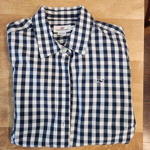 Vineyard Vines Buttoned Down Shirt Blue & White Checkered Size 4